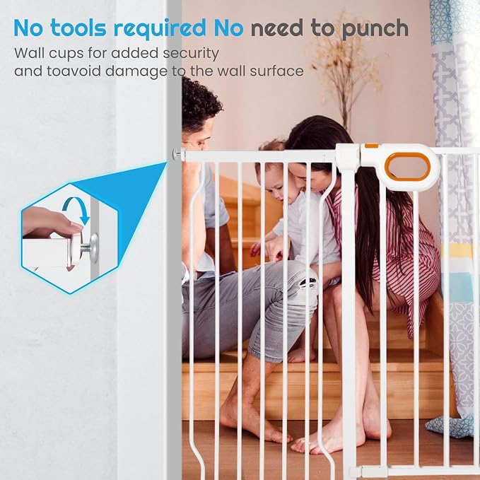 Stair Baby Gate 57-66 Inch, Extra Wide Safety Gate - Image 3