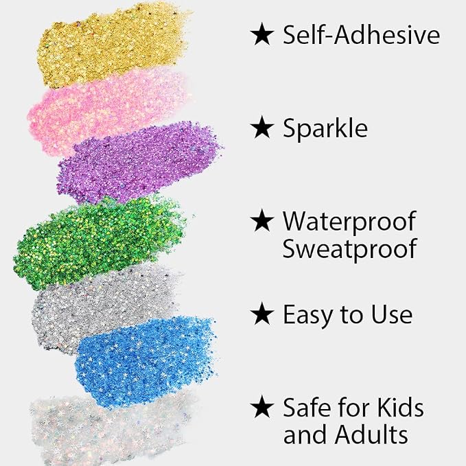 Mysense Green Body Glitter Stick, Mardi Gras Face Hair Glitter, Festival Rave - Image 4