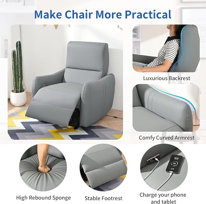 Wall Hugger Power Recliner Chair, Zero Wall Electric Recliner Chairs - Image 6