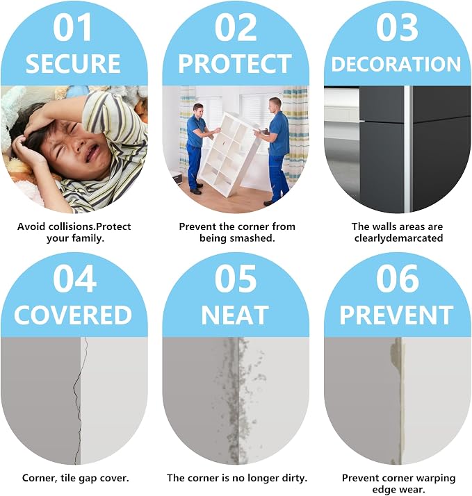 10pcs 48"L*1.42"W Aluminum Self-Adhesive Wall Corner Protectors, Wall Furniture - Image 7