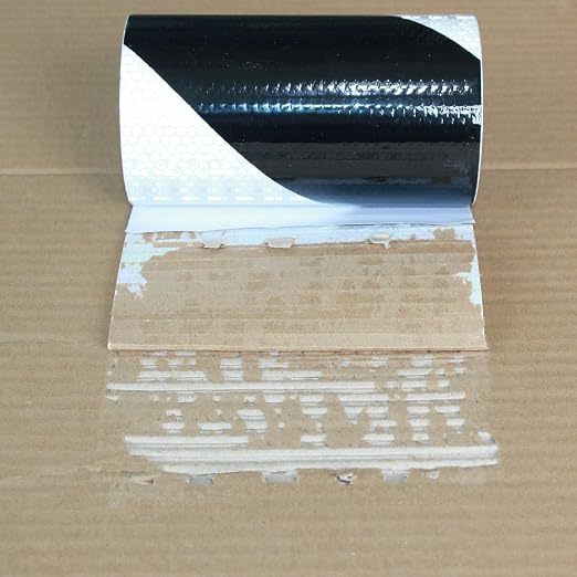 Black White Reflective Tape 6 inch X 10 feet, Outdoor Waterproof Hazard - Image 2