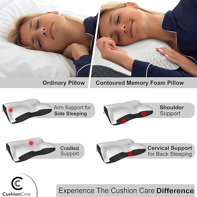 Charcoal Pillow for Neck and Shoulder Pain Relief – Bamboo Charcoal Memory Foam - Image 2