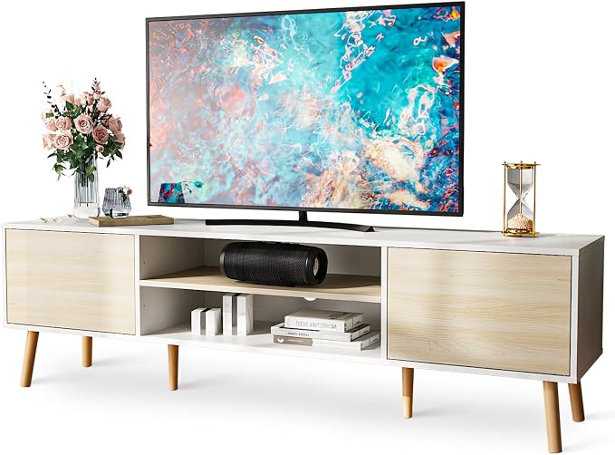 TV Stand for 75 Inch TV, Entertainment Center by BVIUNTWOHOME