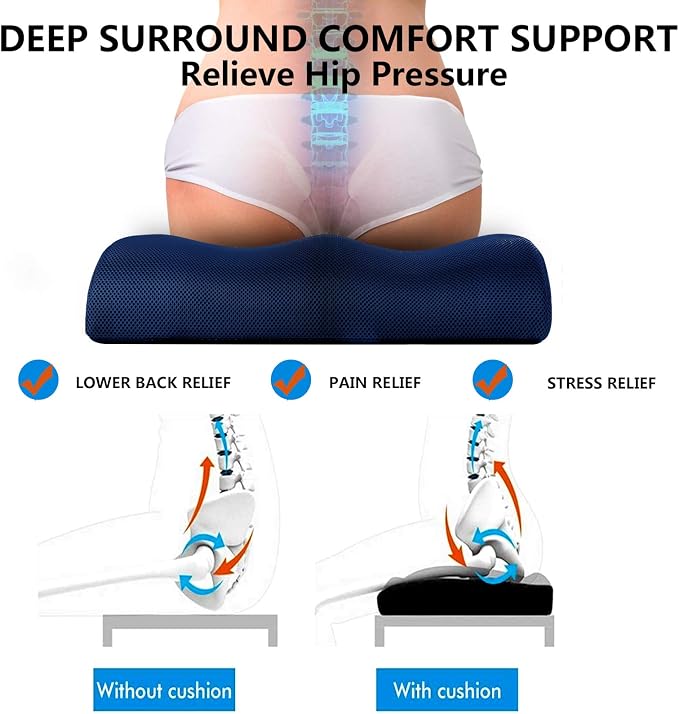 YOUFI Extra Thick Large Seat Cushion -19 X 17.5 X 4 Inch Gel Memory Foam Cushion - Image 5
