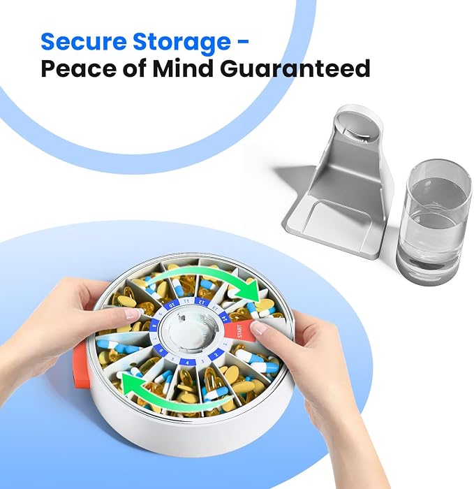 Odaro Large Pill Dispenser, Weekly Pill Organizer 7 Day Am Pm / 14 Day Pill Box - Image 6