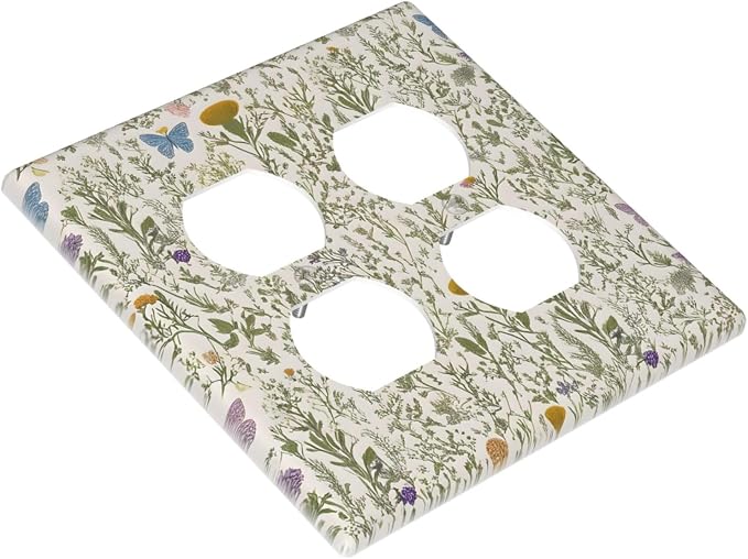 Floral Vintage Garden Plants Herbs Flower Botanical Outlet Covers 2-Gang Duplex - Image 3