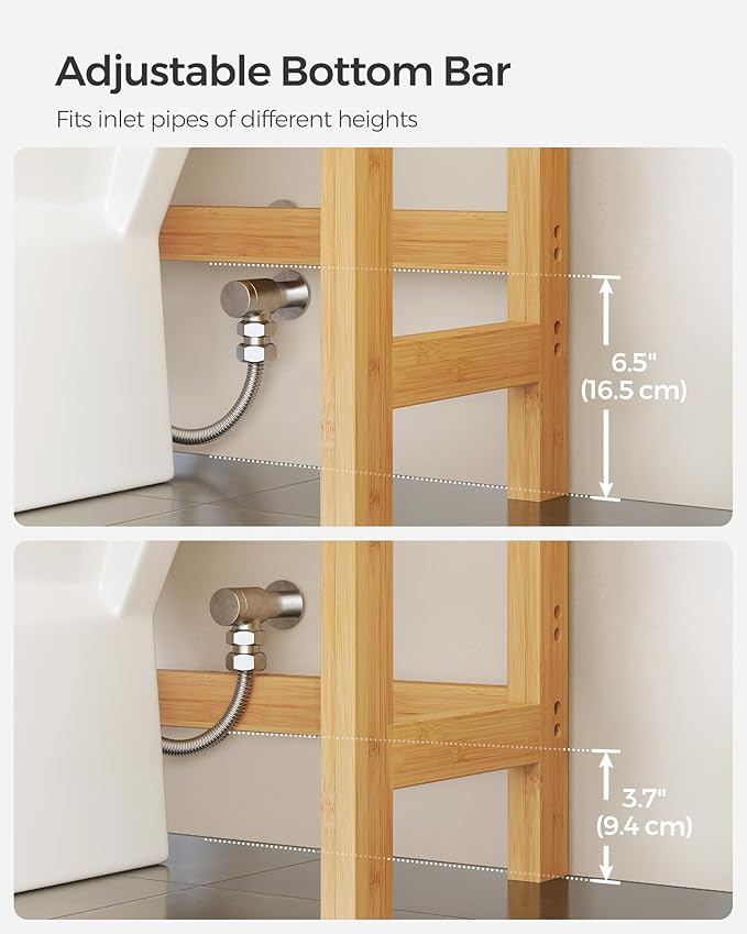 SONGMICS Over The Toilet Storage, 3-Tier Over Toilet Bathroom Organizer - Image 5