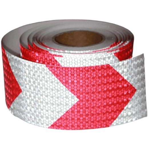 Reflective Tape Red and White 4 inch X 66 feet, Outdoor Waterproof Hazard by tuyrchu