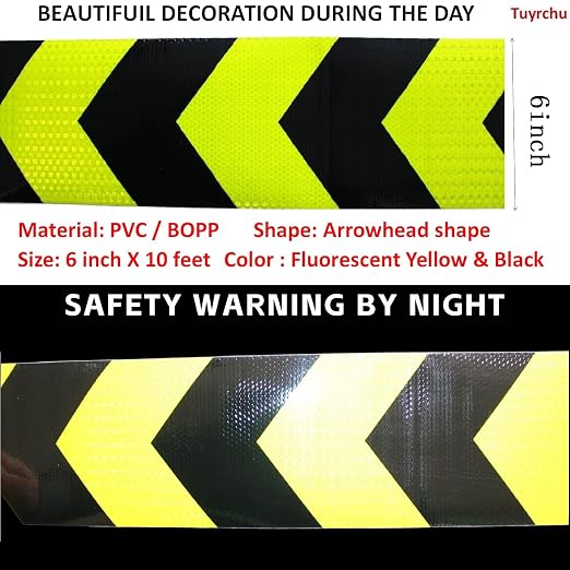 Reflective Tape 6 inch X 10 feet, Outdoor Waterproof Hazard Conspicuity Safety - Image 3