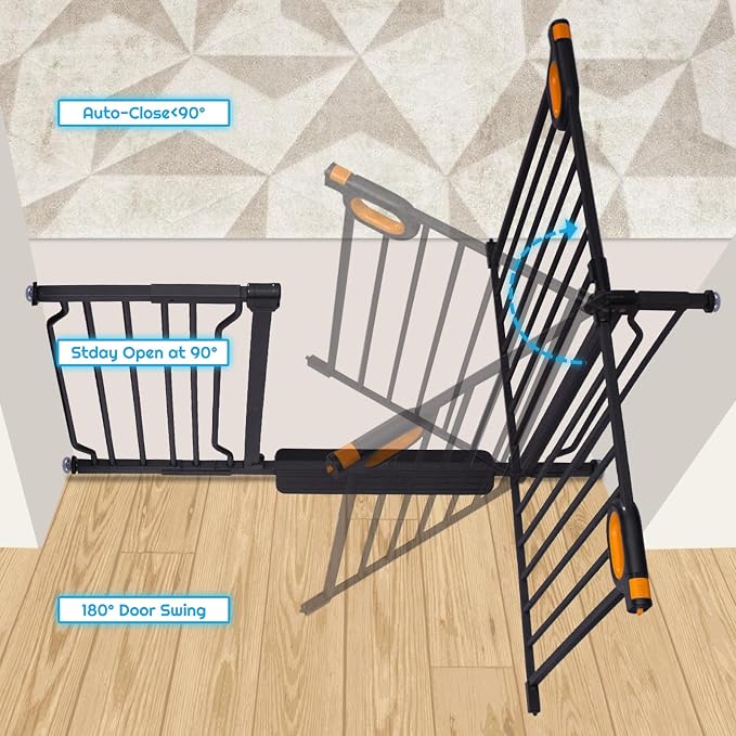Baby Gate for Stairs 29-52 Inch Wide, Safety Gate for Baby Adjustable Pet Gate - Image 7