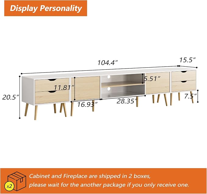 TV Stand for TVs up to 100 Inch, Entertainment Center for 85 95 100 inch TV - Image 2