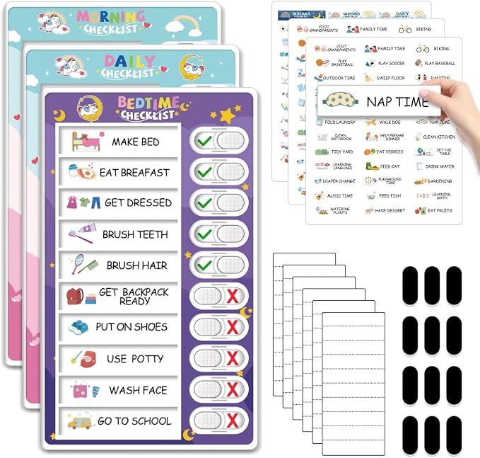 3-in-1 Bedtime/Morning/Daily Routine Chart by CustomMaster