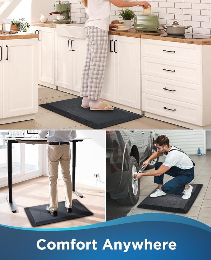 Ophanie Kitchen Mats for Floor, 3/4 inch Thick, 17x24 Anti Fatigue Cushioned Mat - Image 9