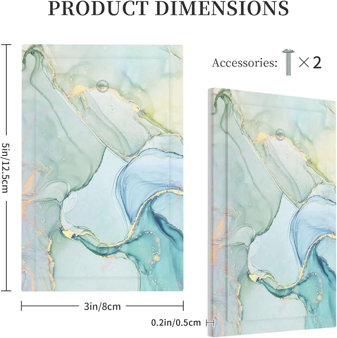 Light Switch Cover Plate Teal Gold Marbling Turquoise 1 Gang No Device Blank - Image 5