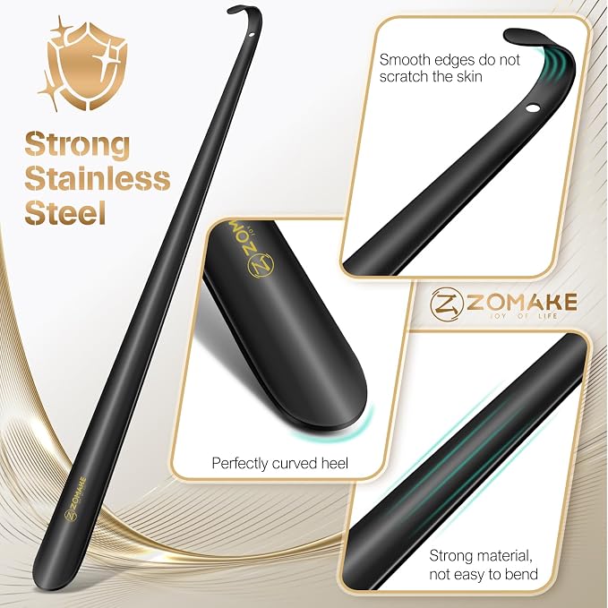 ZOMAKE Extra Long Shoe Horn for Seniors Men, Metal Shoehorn Long handle for - Image 5