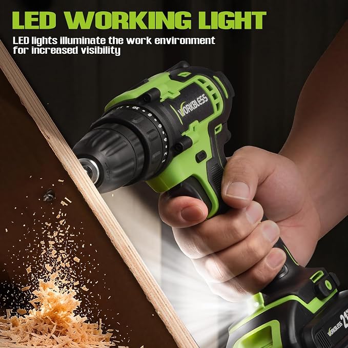 WORKBLESS 21V Power Drill Set, Cordless Drill - Image 7