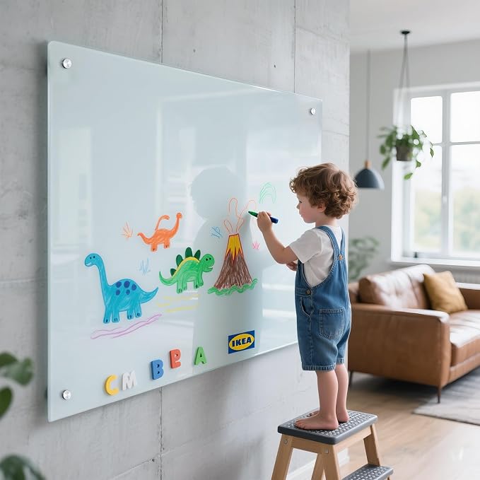 Magnetic Glass Whiteboard 36"X72" Dry Erase Board White Board Wall Mounted - Image 3