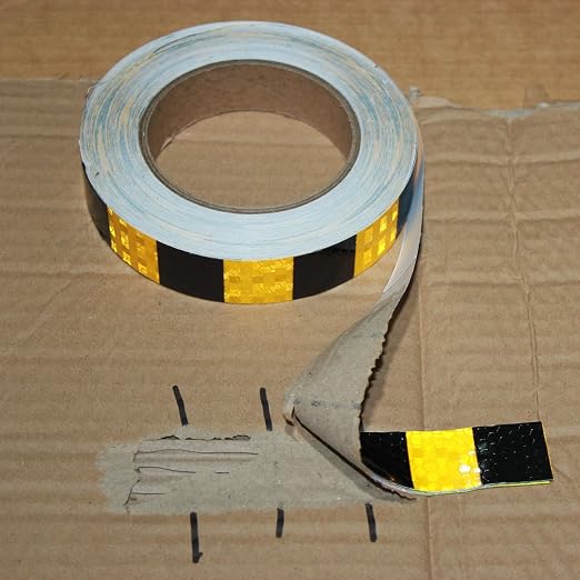 Yellow Black Reflective Tape Outdoor Waterproof 1 inch X 66 feet, High - Image 2