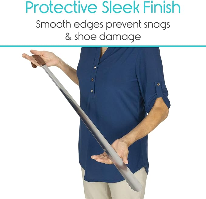Vive Extra Long Handled Shoe Horn- Metal Shoehorn - Image 8