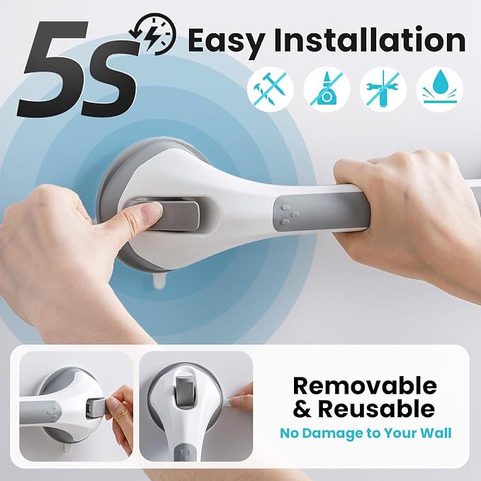 TAILI Shower Grab Bar Glow in The Dark, 2 Pack 16.8 in Grab Bars - Image 7