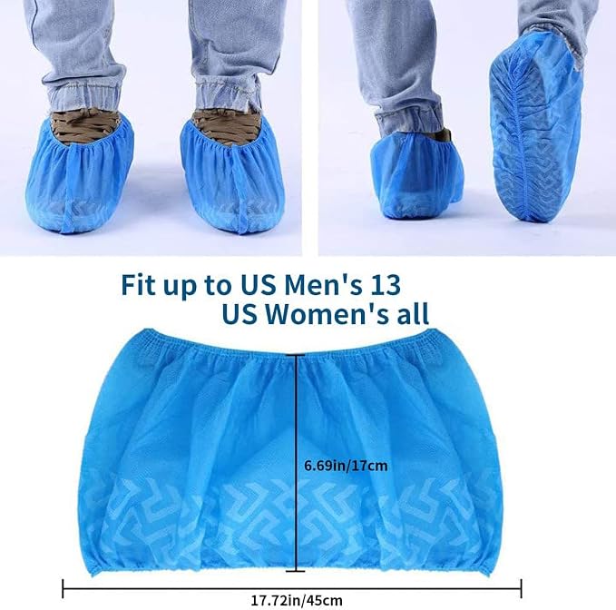 X-Large Shoe Covers Disposable 200 Pack, Fit Shoe Sizes to Men's 13 - Image 2