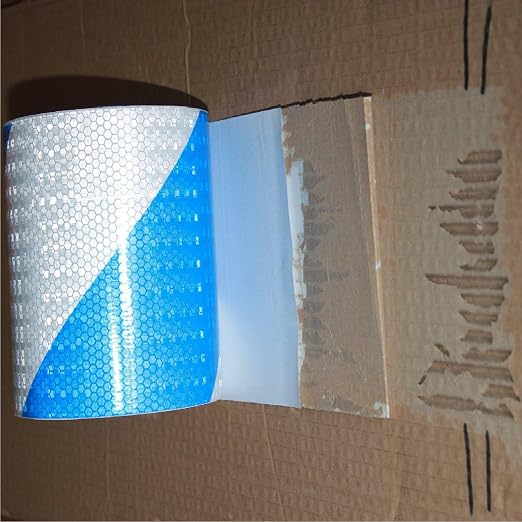 Blue and White Reflective Tape Outdoor Waterproof 8 inch X 66 feet, High - Image 2
