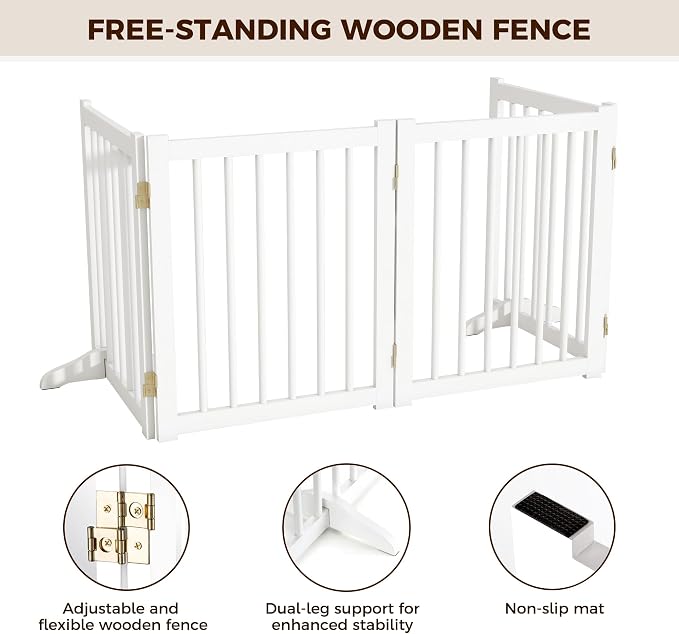 Solid Wood Freestanding Pet Gate - Image 5