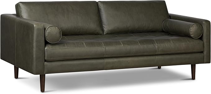 Poly & BARK Napa 88.5" Leather Sofa – Full-Grain Italian-Tanned Aniline Leather by POLYBARK
