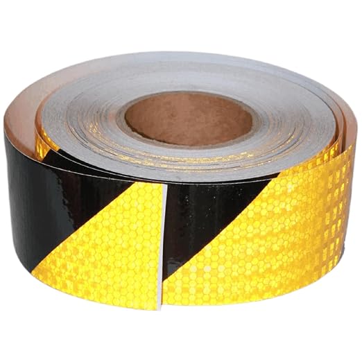 Yellow Black Reflective Tape Outdoor Waterproof 3 inch X 166 feet, High by tuyrchu