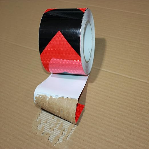 Reflective Tape Red Black 3 inch X 66 feet, Outdoor Waterproof Hazard - Image 2