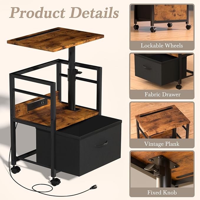 Swivel Lift Top Nightstand - Image 7