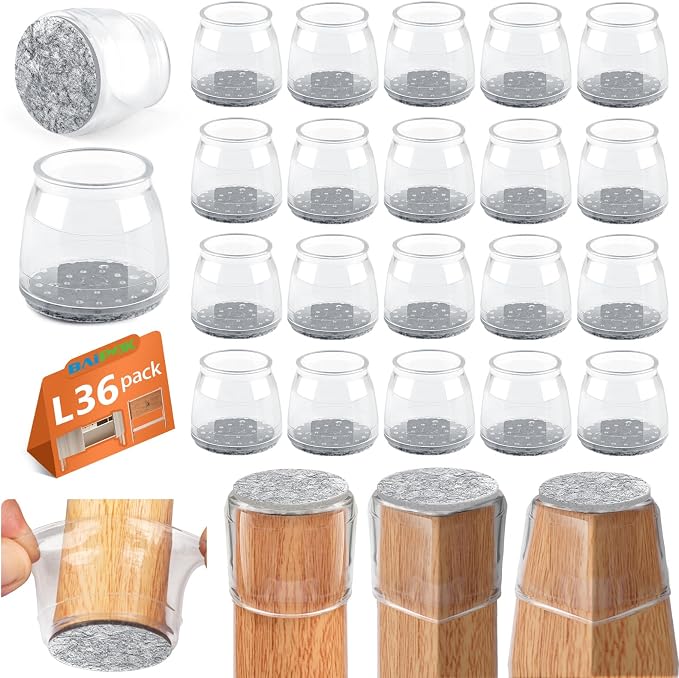 BAIPOK 36Pcs Round Chair Leg Floor Protectors by BAIPOK
