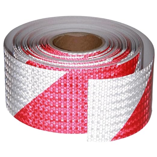 Reflective Tape Red and White 4 inch X 166 feet, Outdoor Waterproof Hazard by tuyrchu