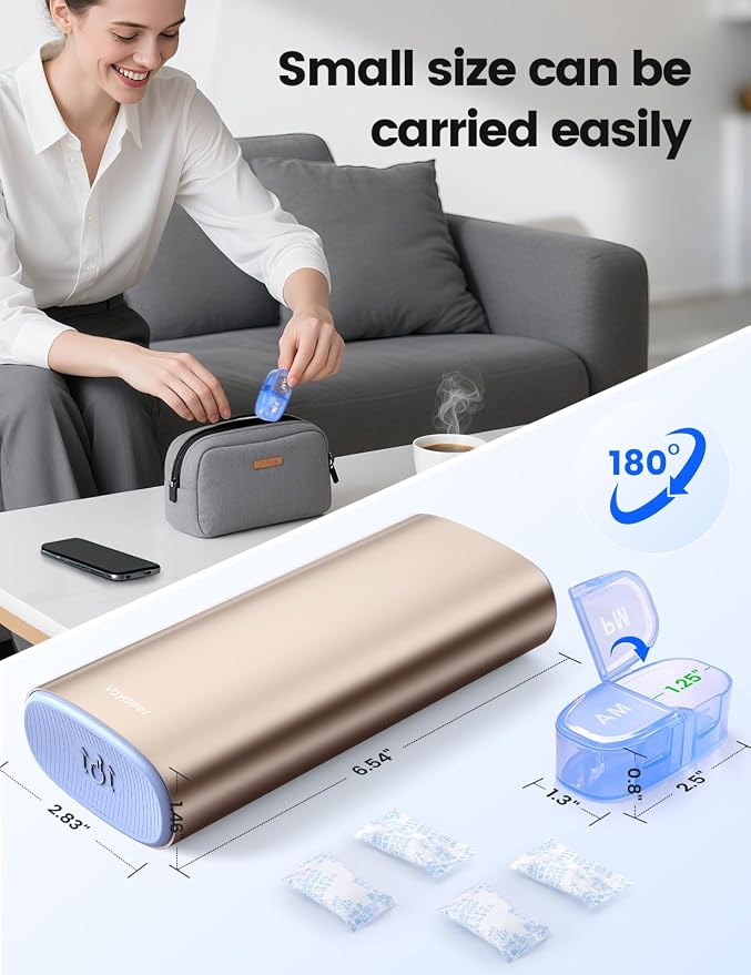 Vaydeer Large Weekly Pill Organizer 2 Times a Day, Metal 8 Day Travel Pill Box - Image 7