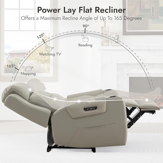 Watson & Whitely Oversized Genuine Leather Power Recliner Chairs - Image 4
