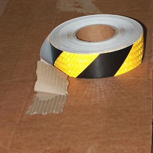 Yellow Black Reflective Tape 2 inch X 166 feet, Outdoor Waterproof Hazard - Image 2