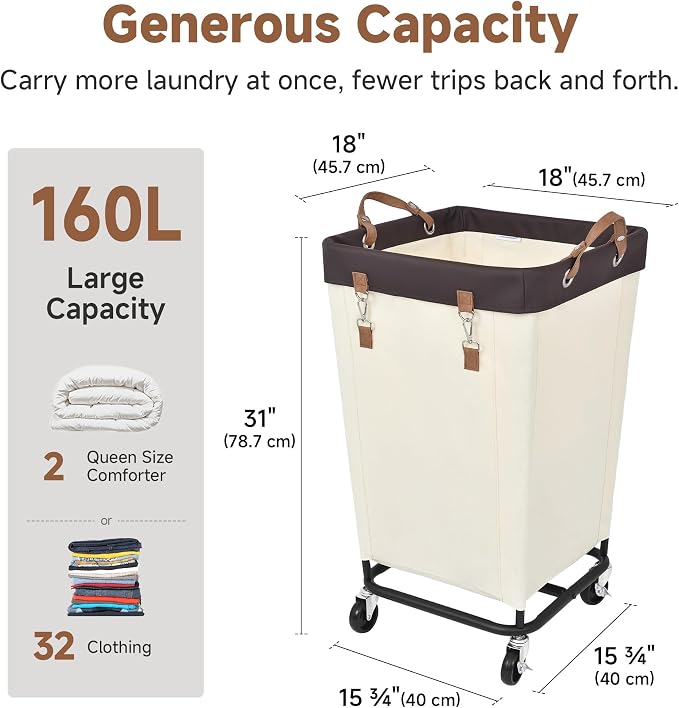 StorageWorks 160L Laundry Basket - Field & Grace