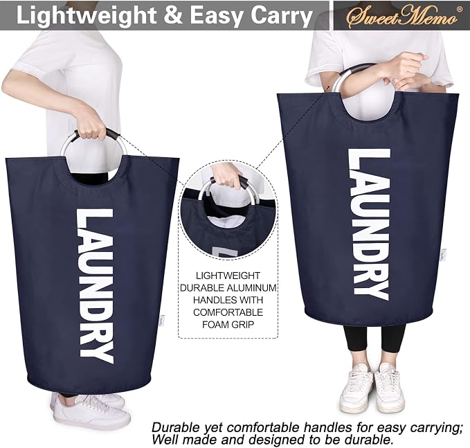 Large Laundry Basket Collapsible，Freestanding Clothes Hamper Bag - Image 5