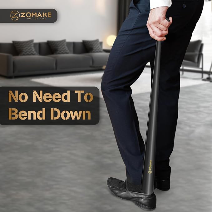 ZOMAKE Extra Long Shoe Horn for Seniors Men, Metal Shoehorn Long handle for - Image 3