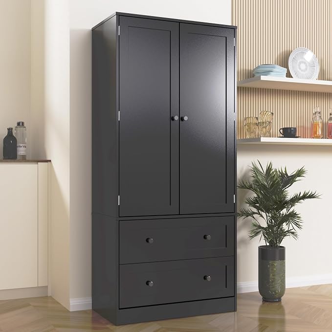 64.2" Tall Black Kitchen Pantry, Storage Cabinet - Image 5