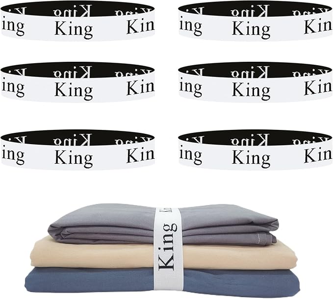 6 Pieces Bed Sheet Organizer Bands, Sheet Organizers and Storage Label Bands by Yermivie