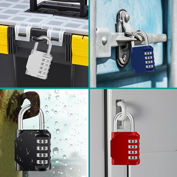 ZHEGE Combination Lock 2 Pack, 4 Digit Outdoor Padlock - Image 5