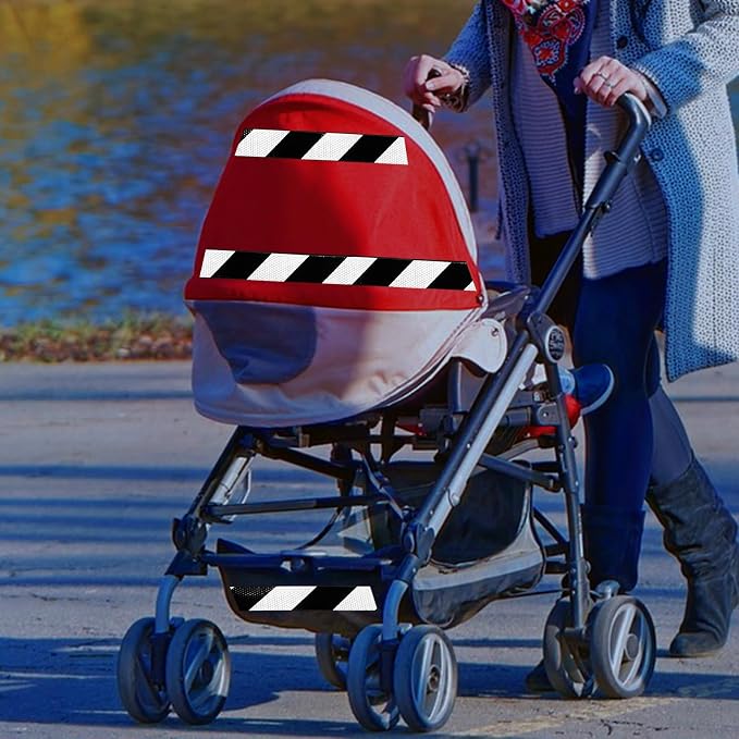 Black White Reflective Tape 4 inch X 10 feet, Outdoor Waterproof Hazard - Image 4