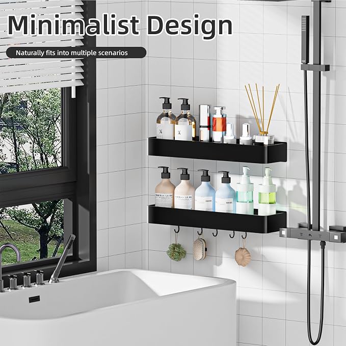 Adhesive Shower Caddy, Rustproof Shower Shelve - Image 2