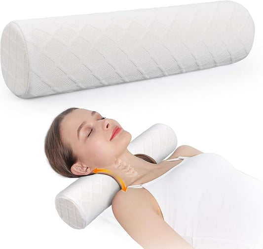 Cozyhealth Cervical Roll Pillow, Medium Soft Memory Foam Neck Round Pillow by Cozyhealth