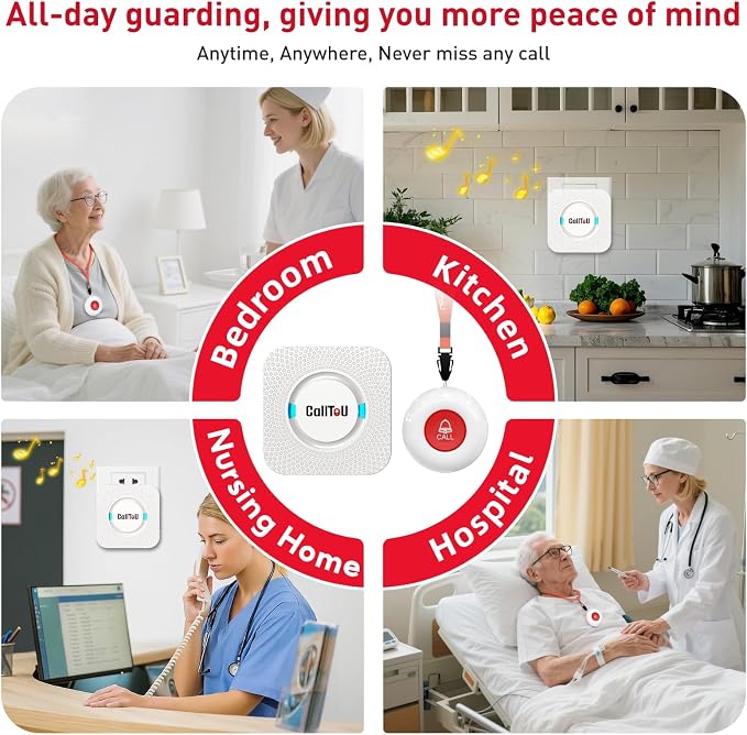 CallToU Elderly Monitoring Call Button Wireless Caregiver Pager Smart Senior - Image 3