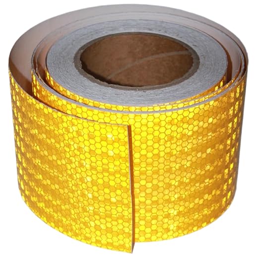 Yellow Reflective Tape 4 inch Wide, Outdoor Waterproof Hazard Conspicuity by tuyrchu