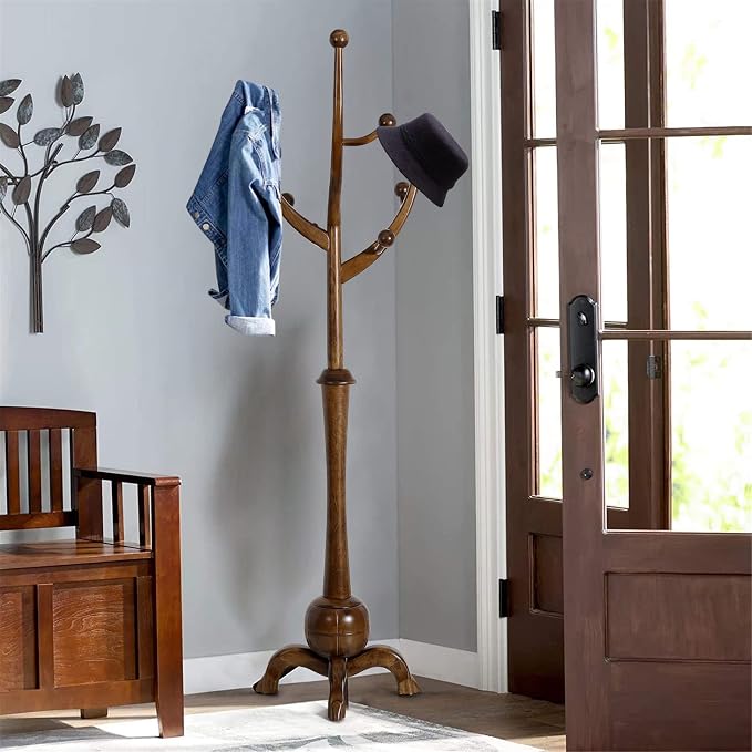 Coat Rack Freestanding Wood Coat Tree Rack - Image 3