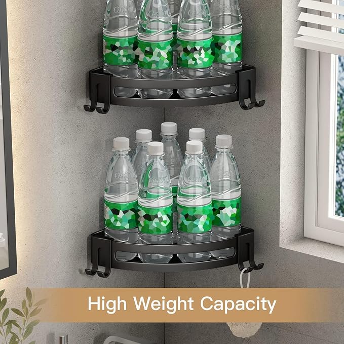 VOLPONE 3-Pack Black Triangle Shower Caddy, 3-Tier Corner Shelves, Rustproof - Image 6