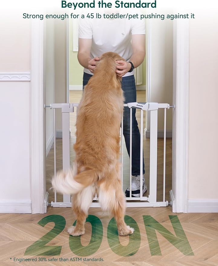 BABELIO 36" Tall Dog Gate PressGuard C5, 26-40" Wide Auto Close Baby Gate - Image 3